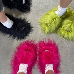 Case of the grumpies pink fur platform slides
